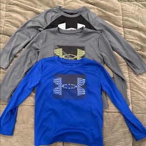 3 Under Armour Kids Long Sleeve Tees - Blue and Gray *Price for all*